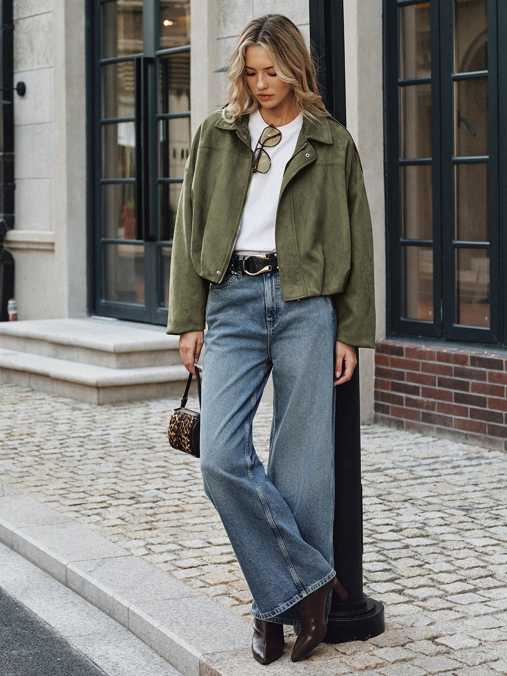 Lieve | Casual Suède Jack Dames - Elegant Met Kraag en Ritssluiting, Tussenjas