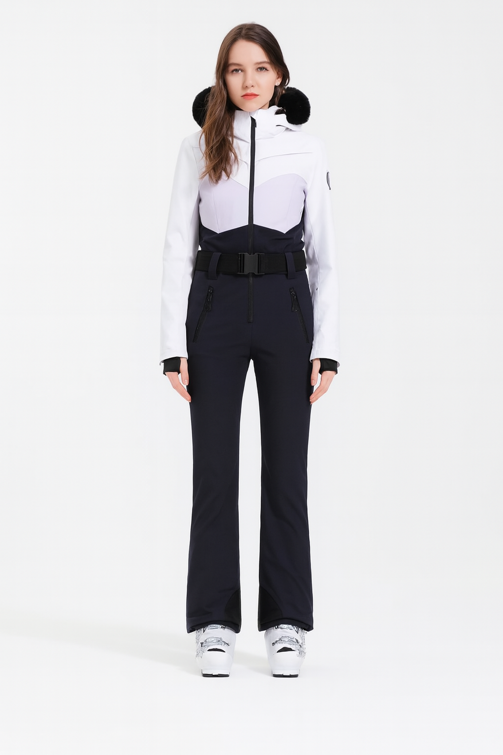 Gemma | Trendig skiddräkt för kvinnor - Högkvalitativt termiskt skydd med fuskpälskrage