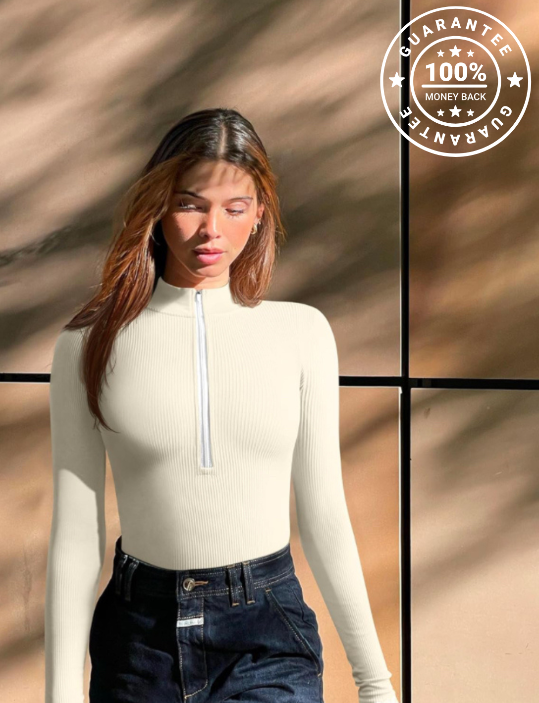 Yara | Bodytopp med dragkedja - Mångsidig, bekväm och funktionell