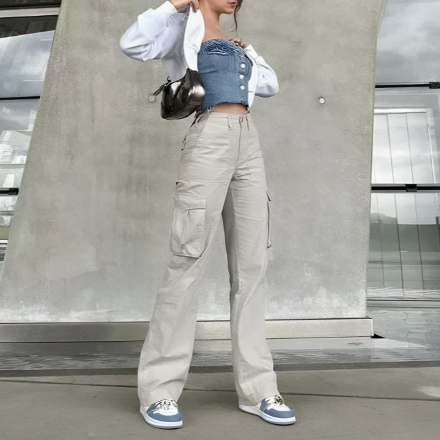 Tricia | Hoge Taille Cargo Broek voor Dames - Stoer en Stijlvol