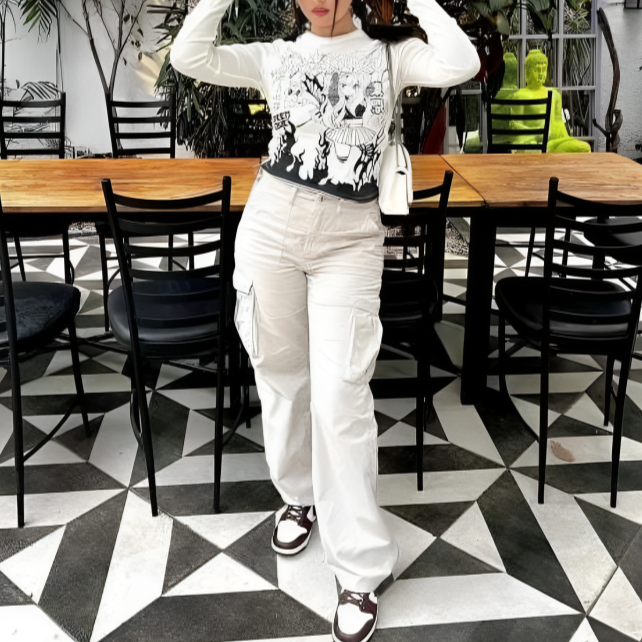 Tricia | Hoge Taille Cargo Broek voor Dames - Stoer en Stijlvol