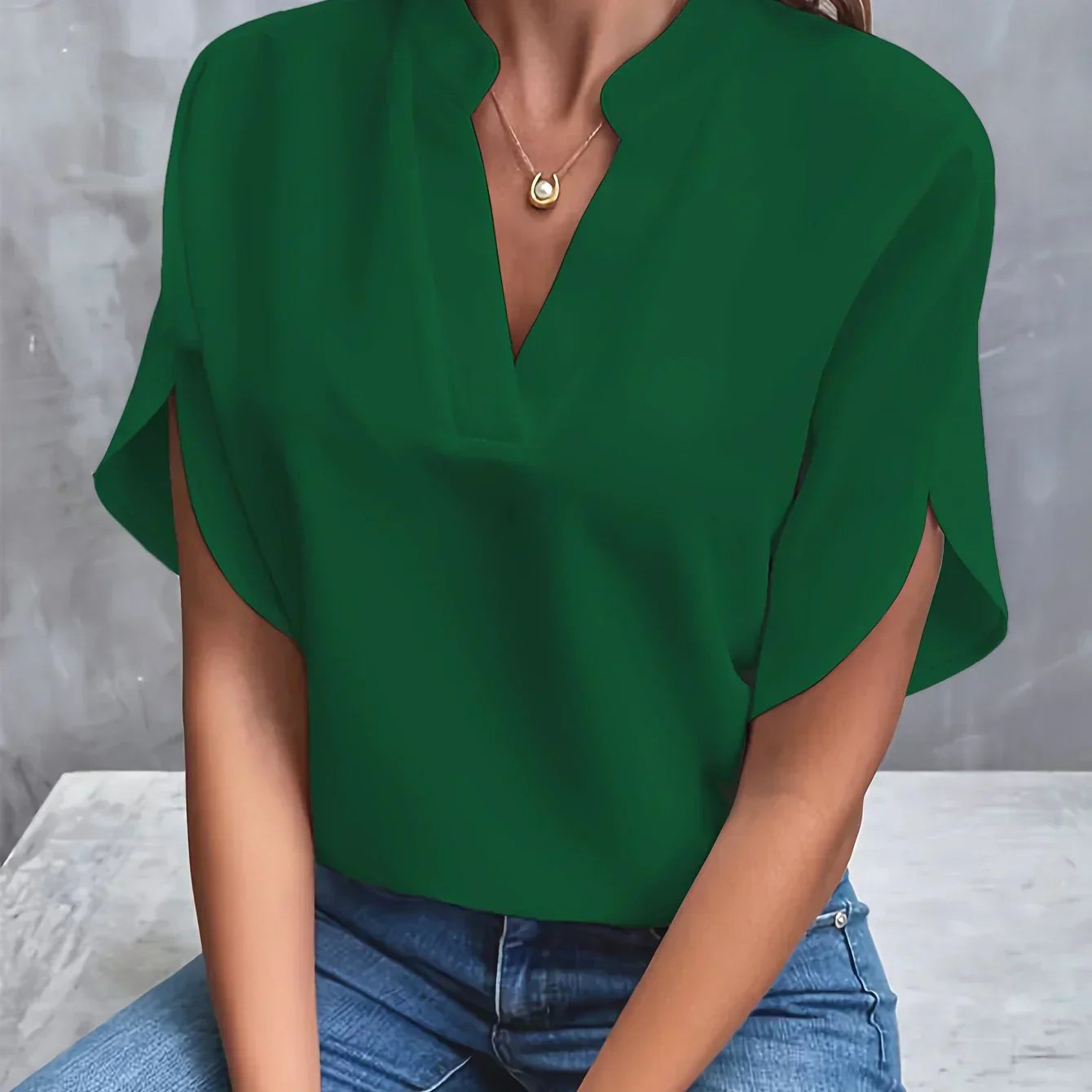 Isra | Elegante Korte Mouwen Blouse