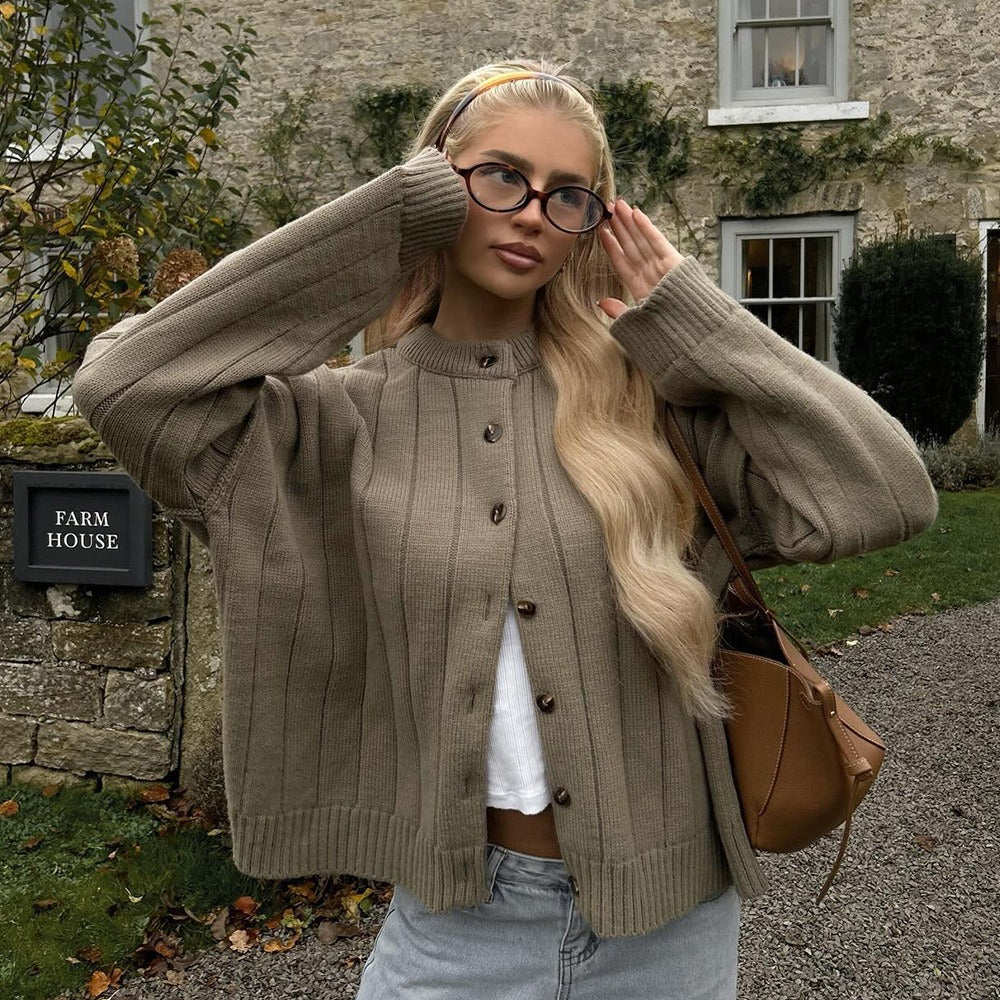 Veronica | Stijlvolle Dames Cardigan - Trendy Vest met Rib Structuur