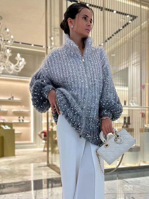 Eryka | Oversized Glinsterend Vest voor Dames – Longline & Elegant