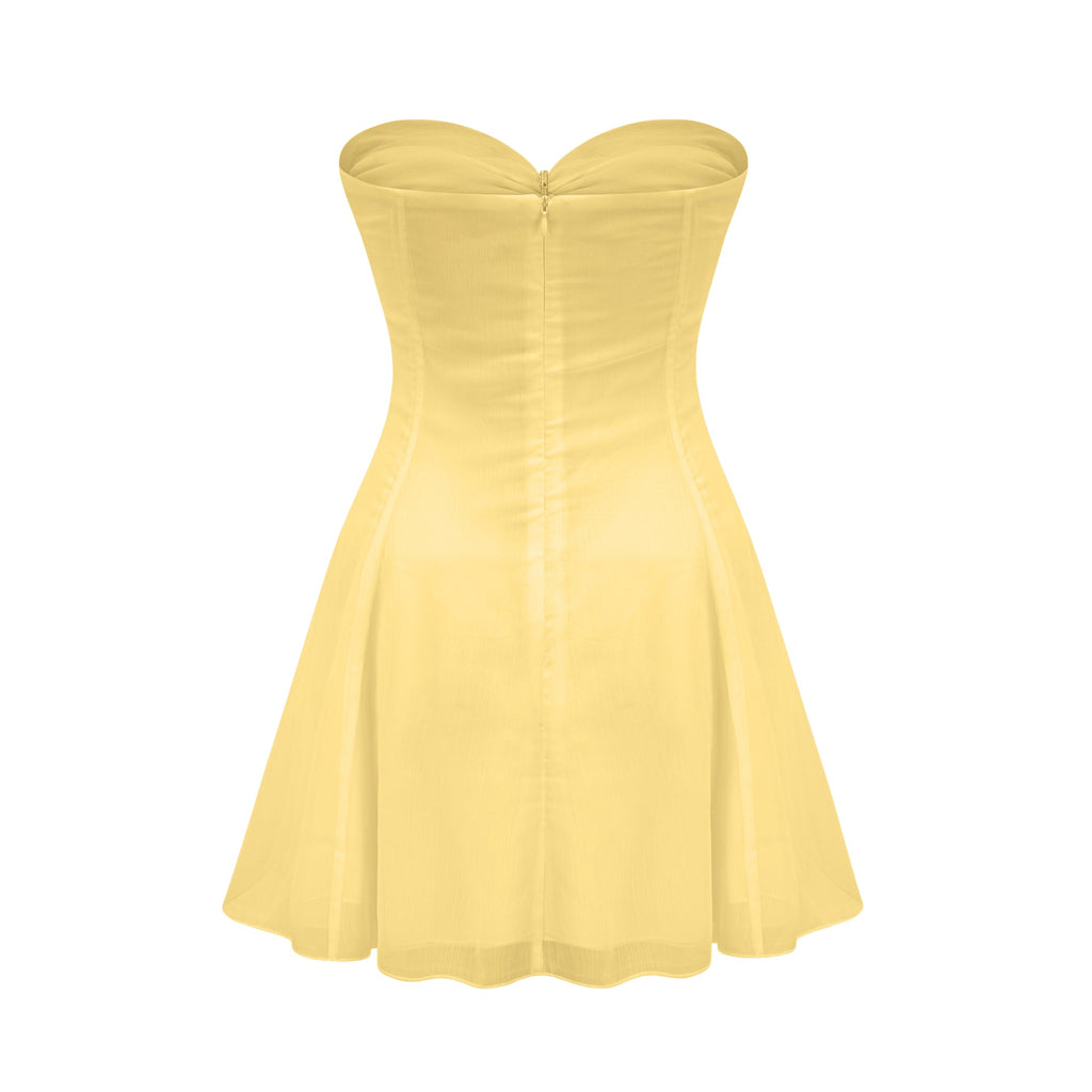 Émilienne cut-out pleated off-shoulder mini dress