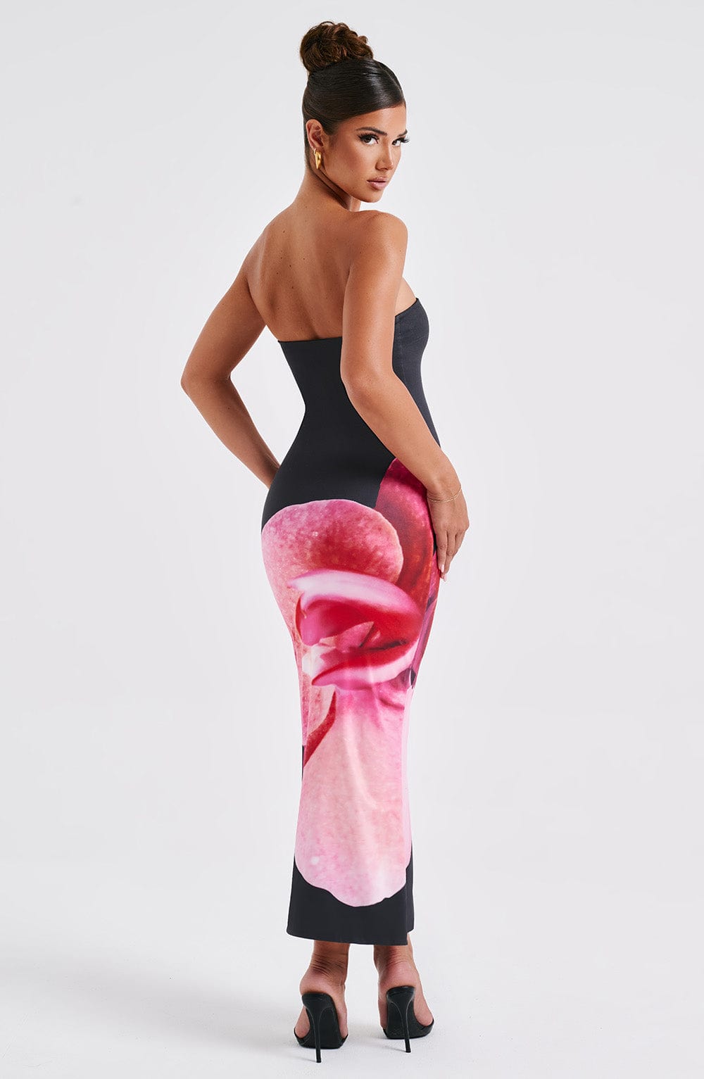 Allegra Midiklänning - Svart Blommigt Mönster