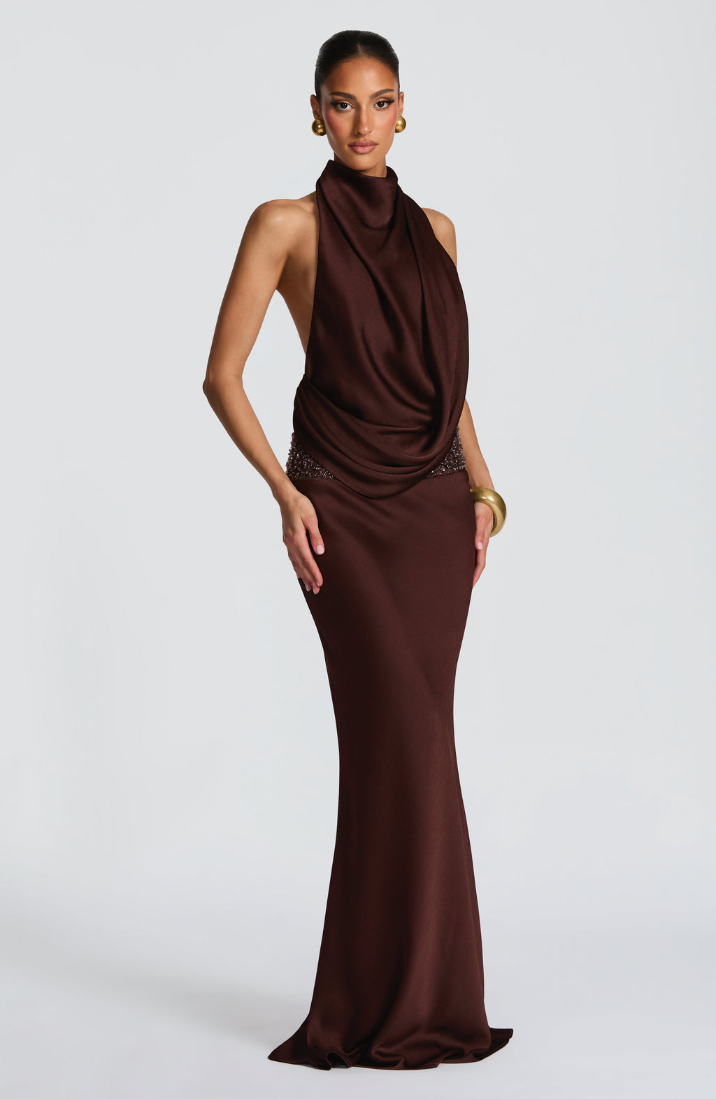 Robe longue Armelle - Brun prune