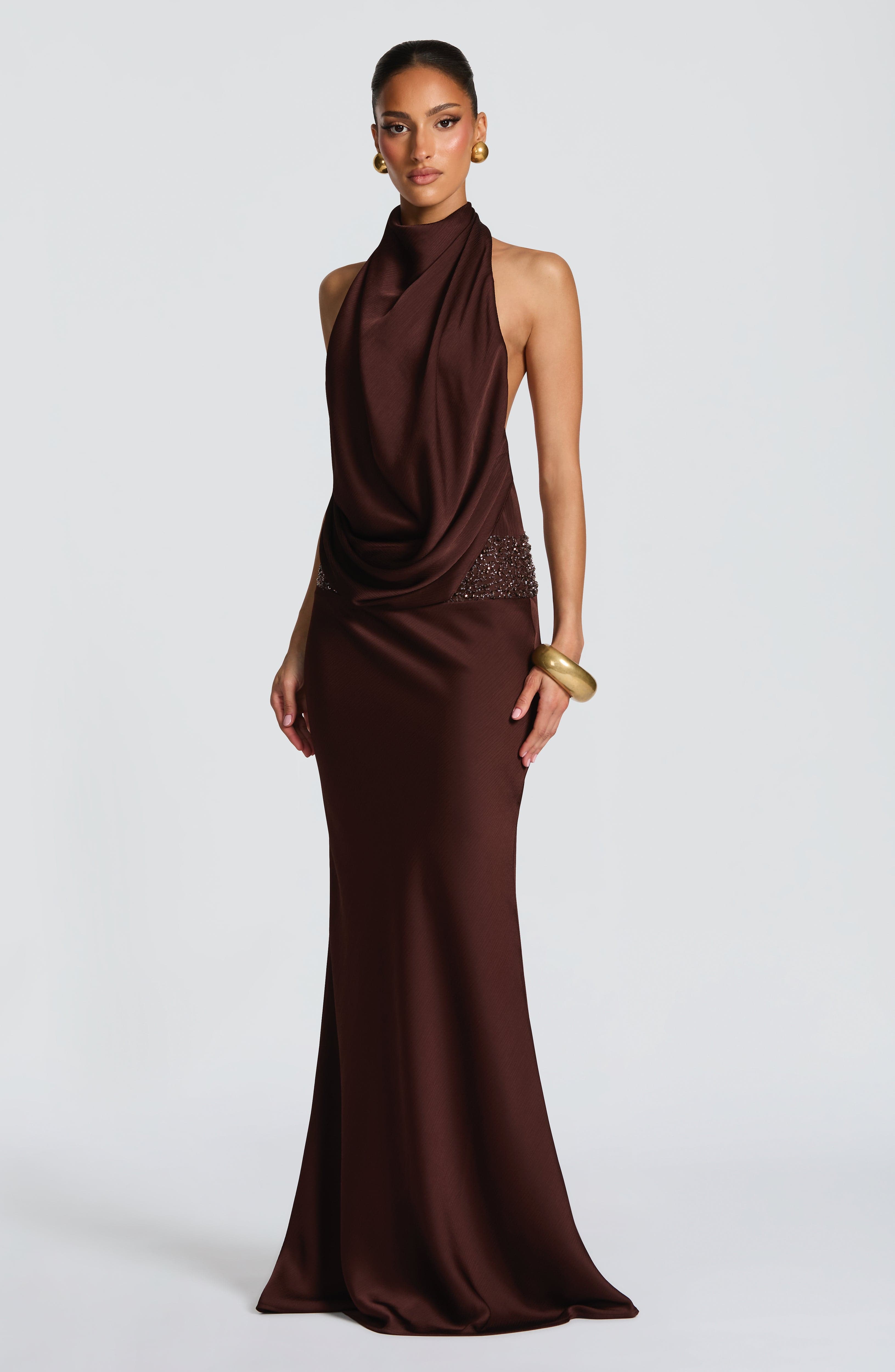 Robe longue Armelle - Brun prune