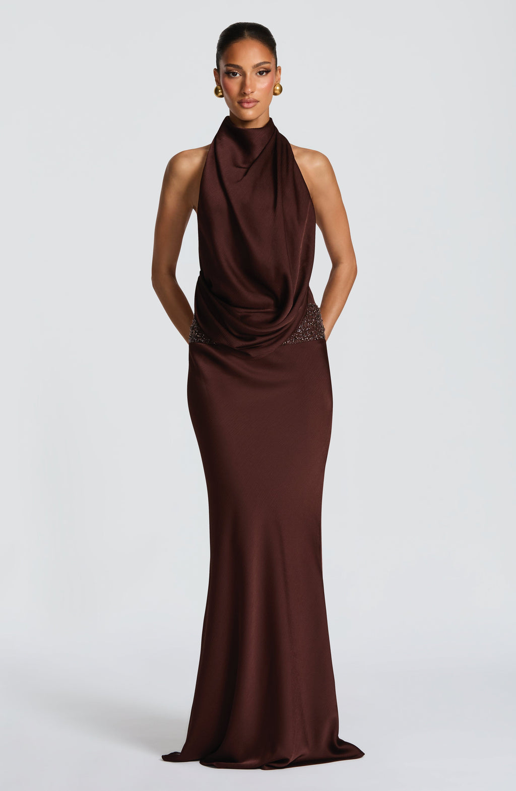 Robe longue Armelle - Brun prune