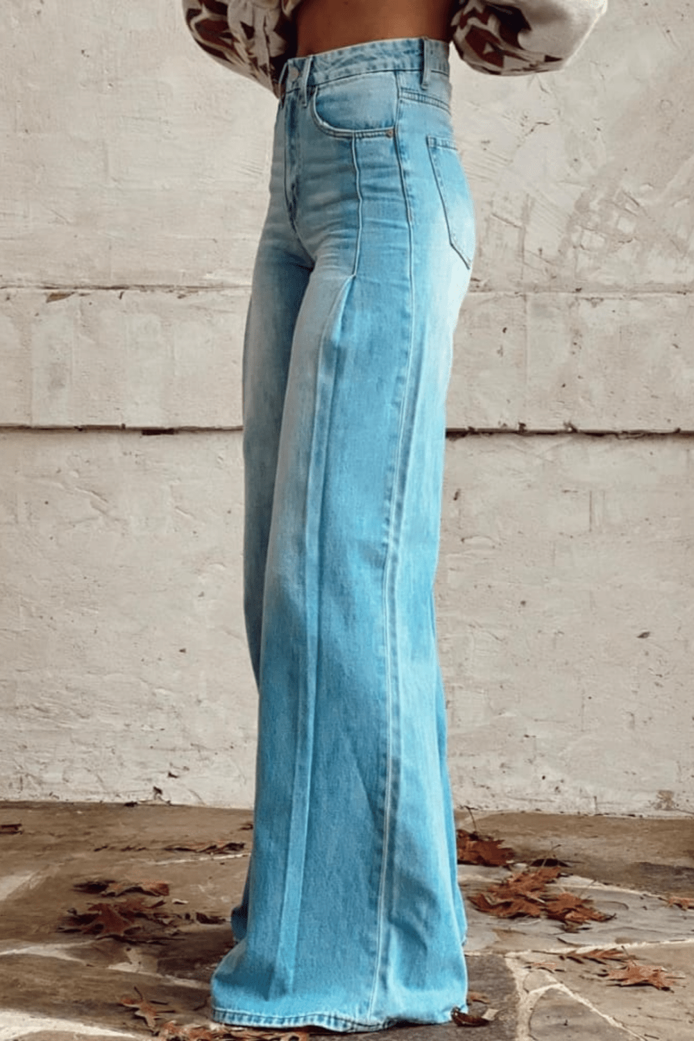 Nanine | Boho Vintage Denim Wide Leg Broek