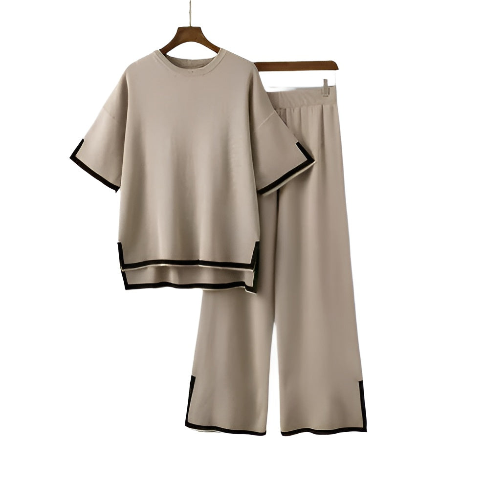 Sela | Sportigt och elegant set i mjukt stretchtyg - Topp och byxor