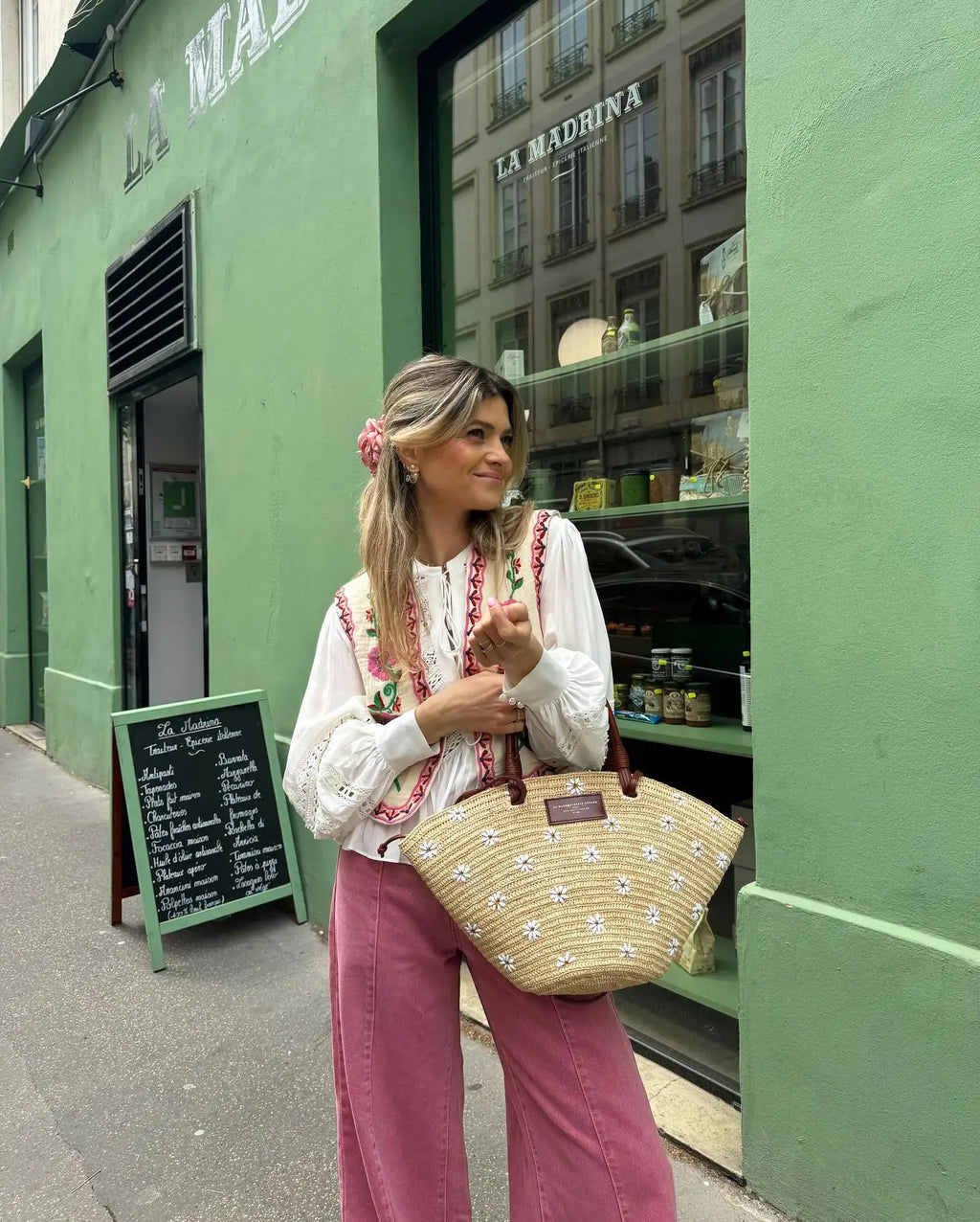 Fresia | Gilet Met Geborduurde Bloemenprint