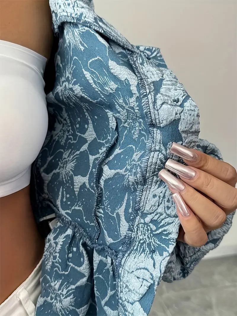 Leora | Blouse met Bloemenpatroon en Flared Mouwen