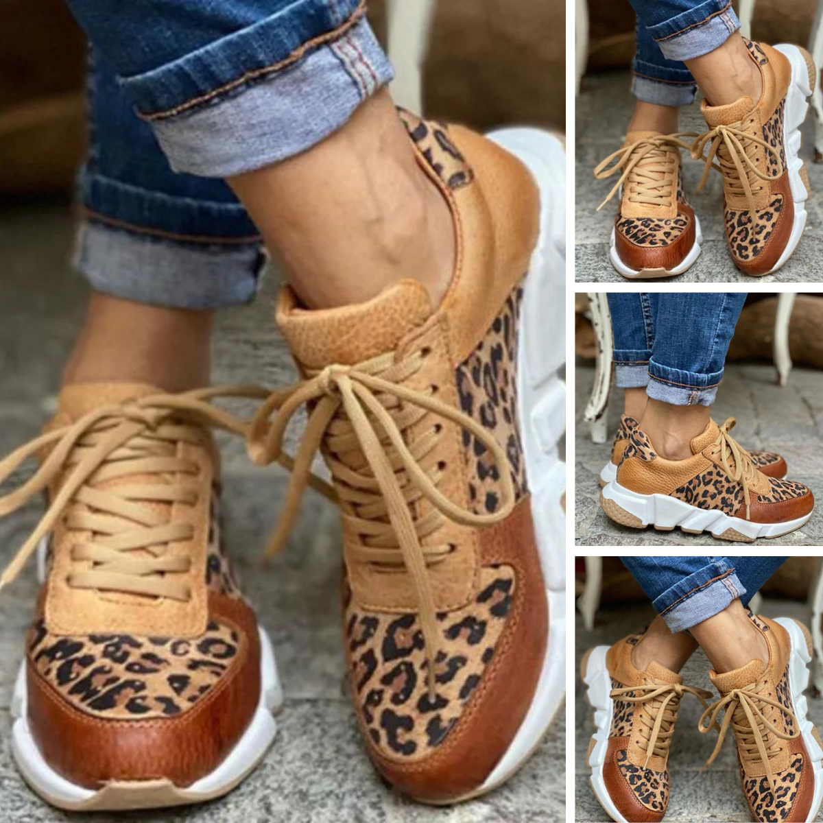 Eva | Trendy Luipaard Print Sneakers voor Dames
