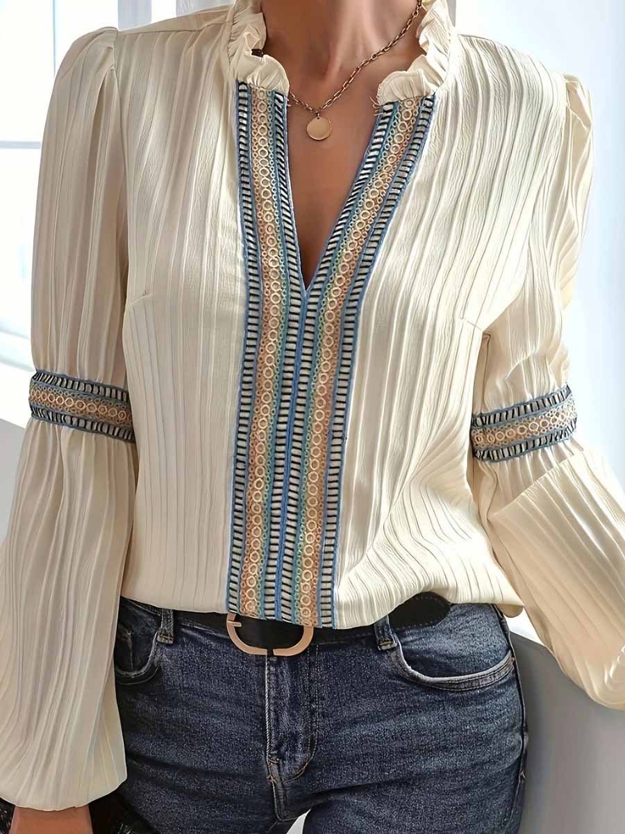 Lang Mouw Shirt met V Hals