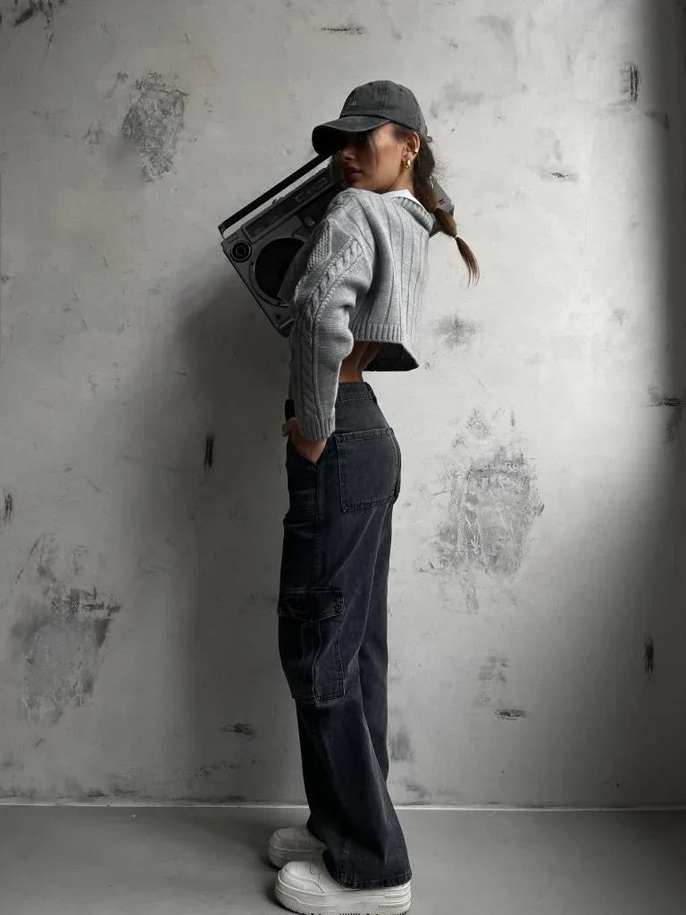 Felda | Cargo Jeans met Zakken – Low Rise - Straight Fit