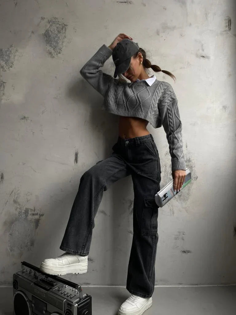 Felda | Cargo Jeans met Zakken – Low Rise - Straight Fit