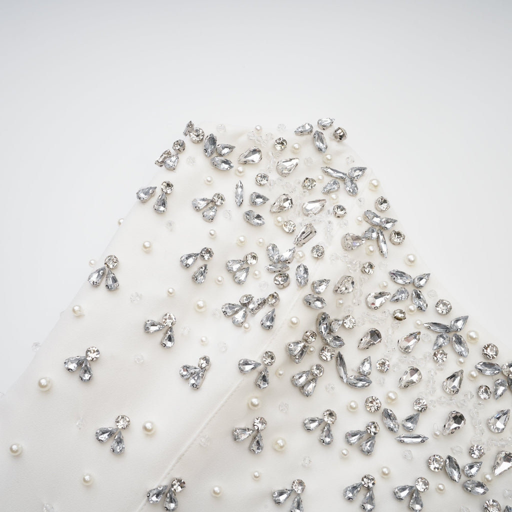 Melisande white embellished midi dress