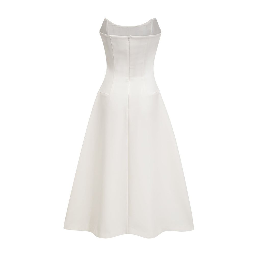 Melisande white embellished midi dress