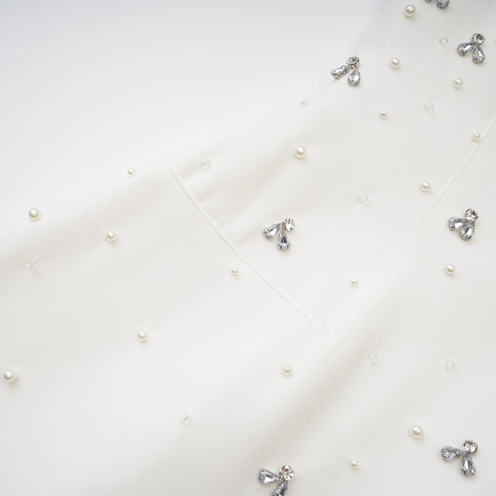 Melisande white embellished midi dress