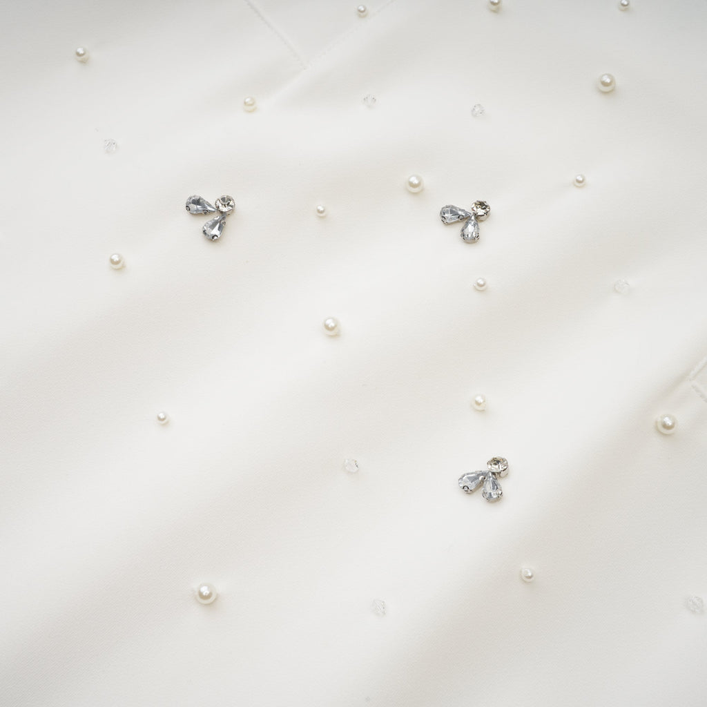 Melisande white embellished midi dress