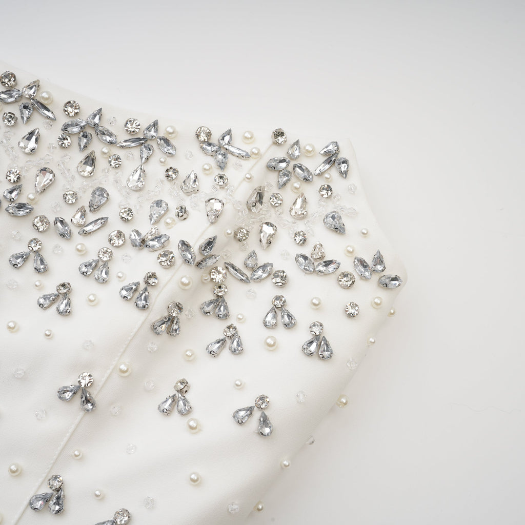 Melisande white embellished midi dress