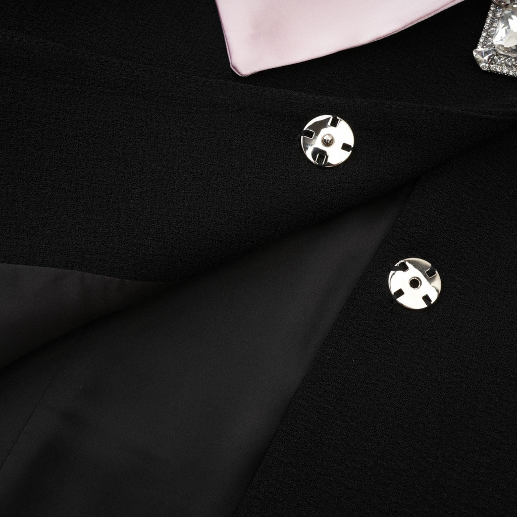 Uaine Black Two-Piece Jacket and Skirt Set