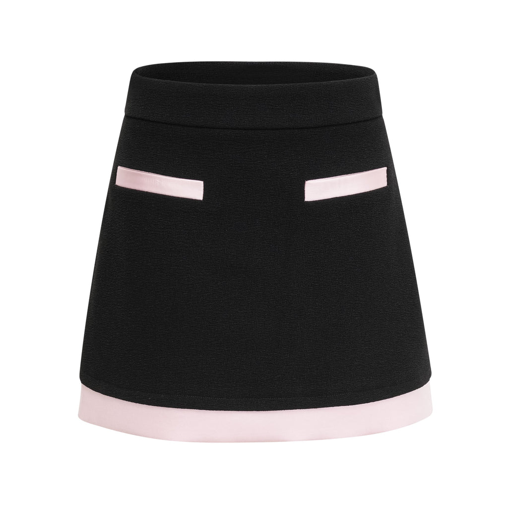 Uaine Black Two-Piece Jacket and Skirt Set