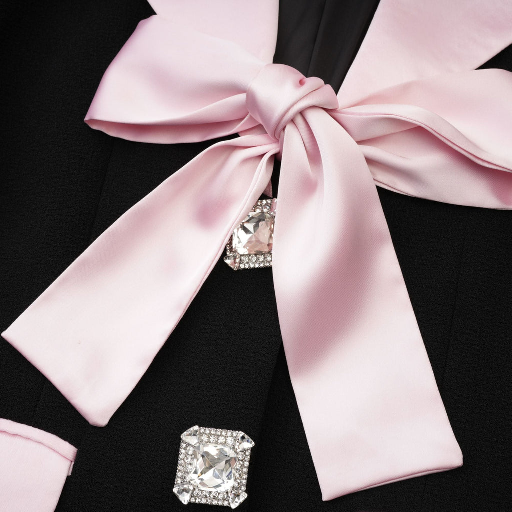 Uaine Black Two-Piece Jacket and Skirt Set