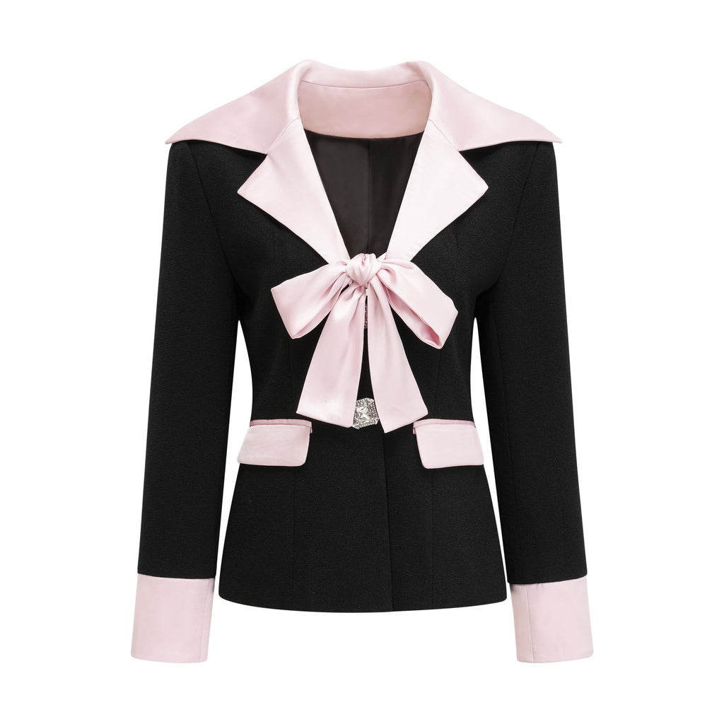 Uaine Black Two-Piece Jacket and Skirt Set