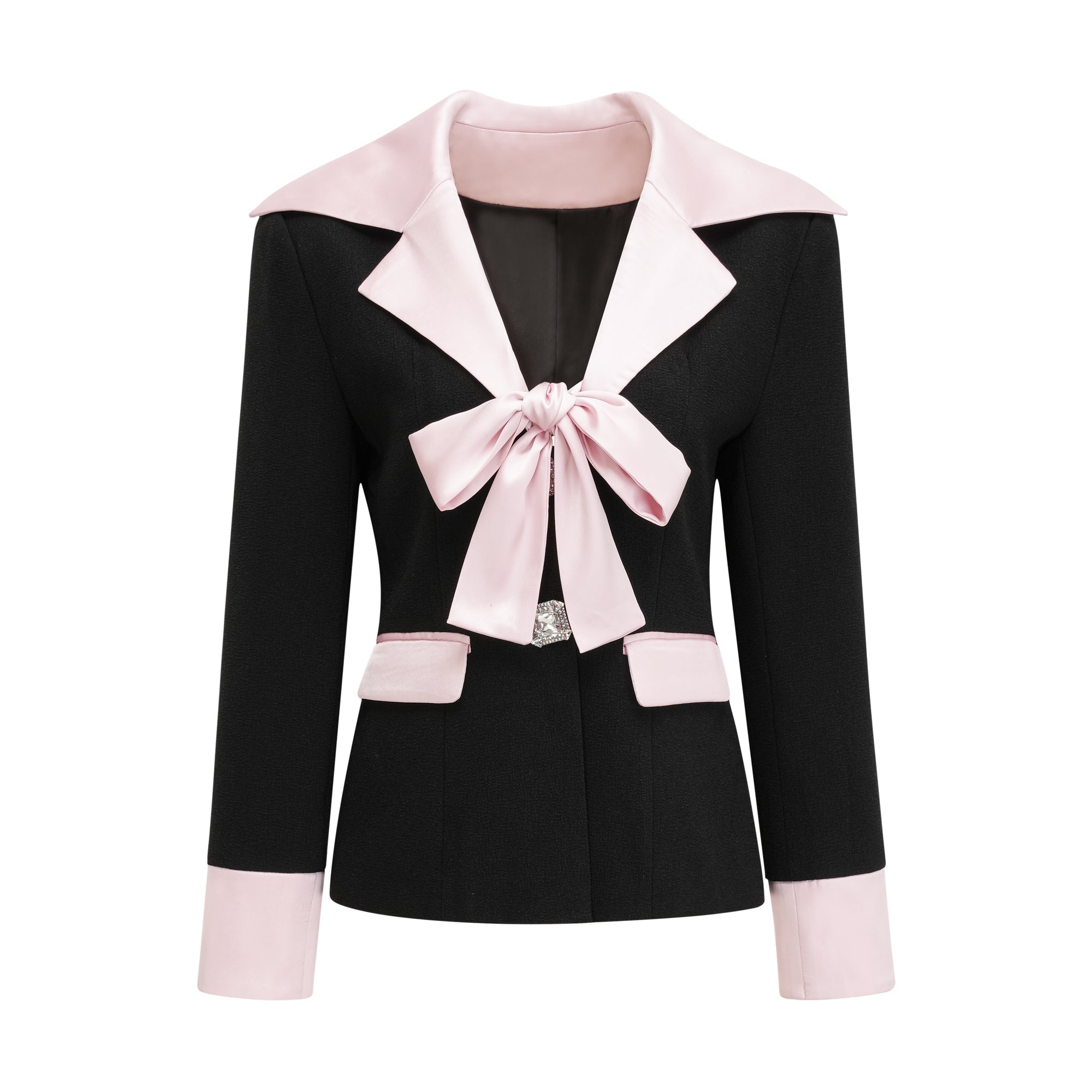 Uaine Black Two-Piece Jacket and Skirt Set