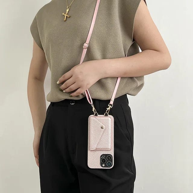 Leren Crossbody Telefoon Hoesje met Pasjeshouder