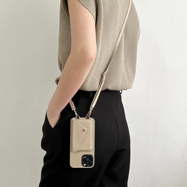 Leren Crossbody Telefoon Hoesje met Pasjeshouder