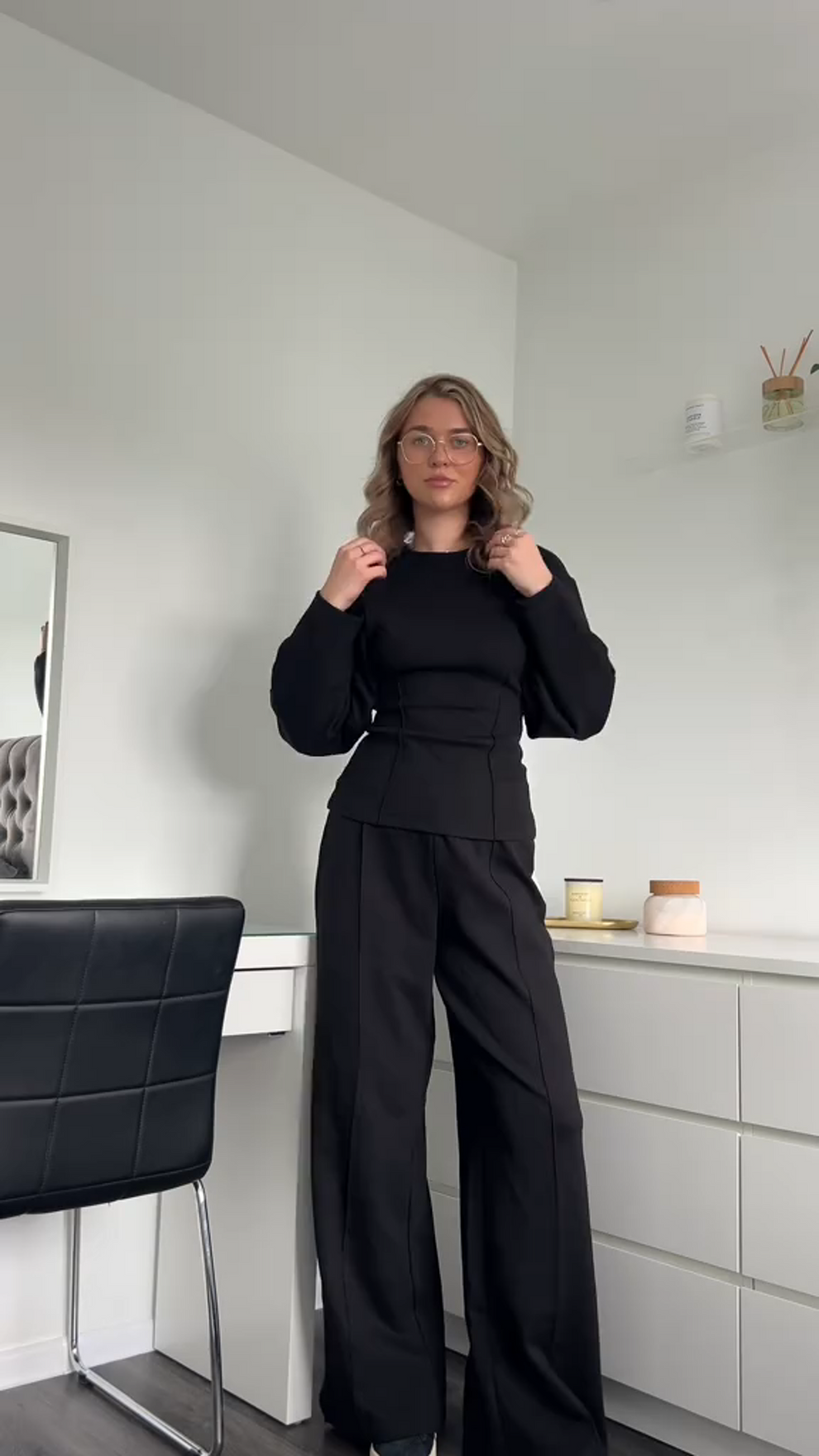 Elina | Chique Dames Lounge Set – Oversized Top & Wijde Broek