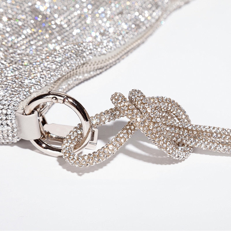 Luxe Glanzende Tas met Ketting Detail