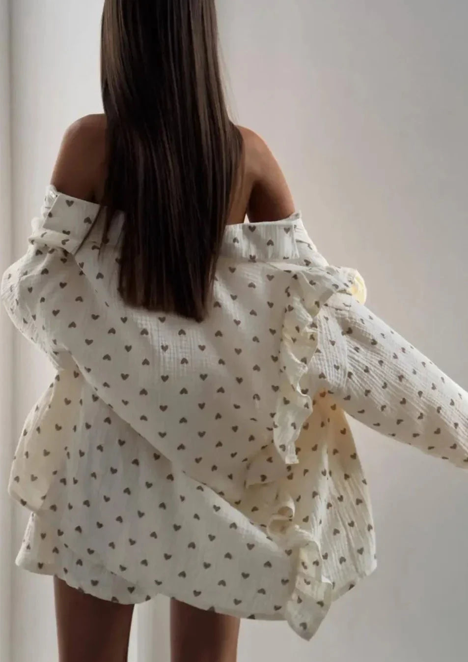 Musiala | Bomullsset med hjärtmönster – Damset i två delar