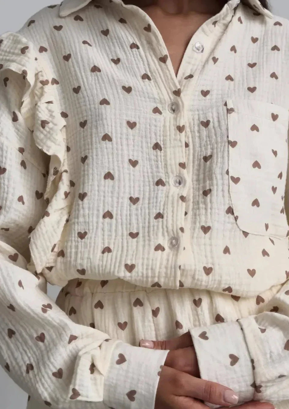 Musiala | Bomullsset med hjärtmönster – Damset i två delar