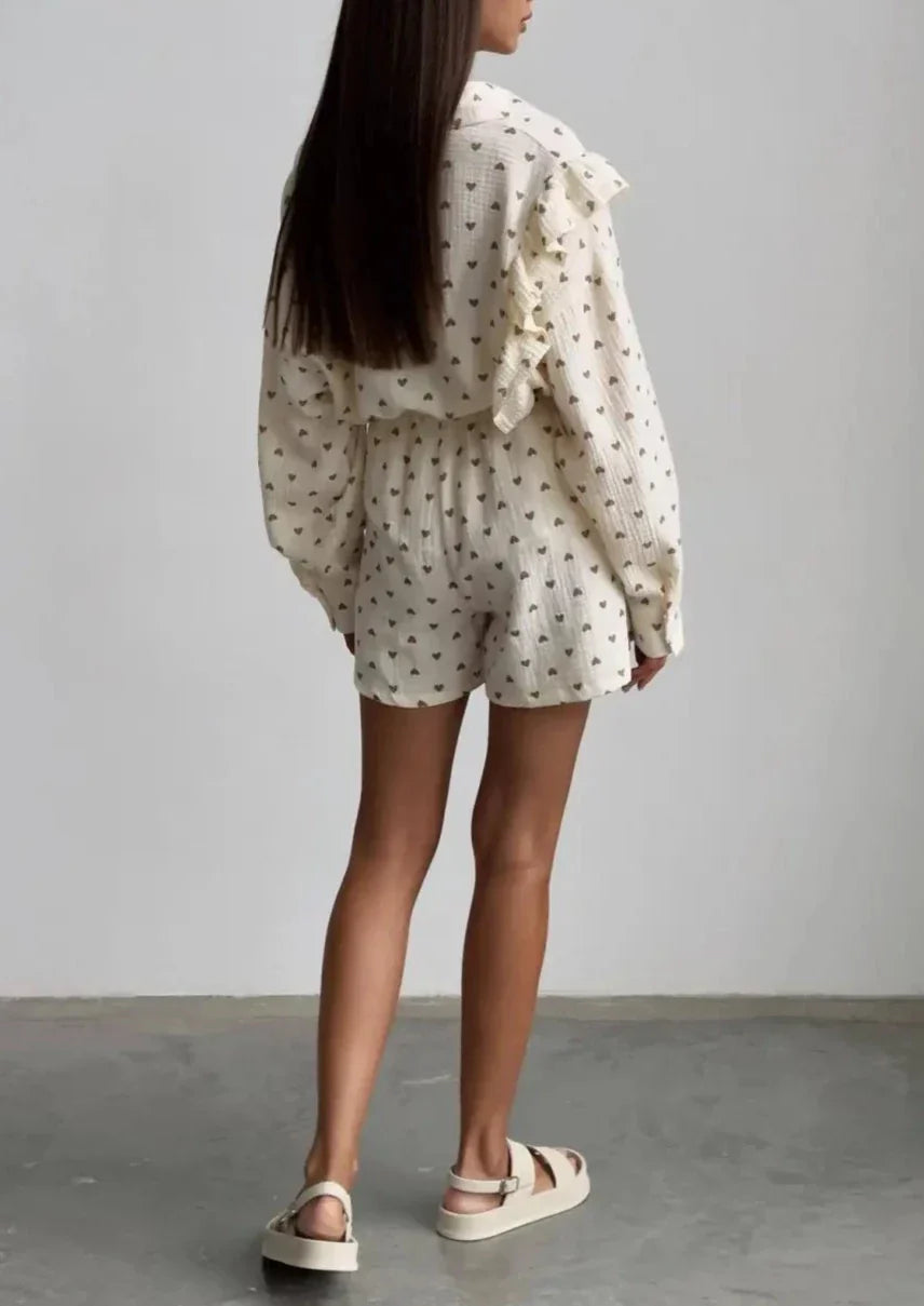 Musiala | Bomullsset med hjärtmönster – Damset i två delar