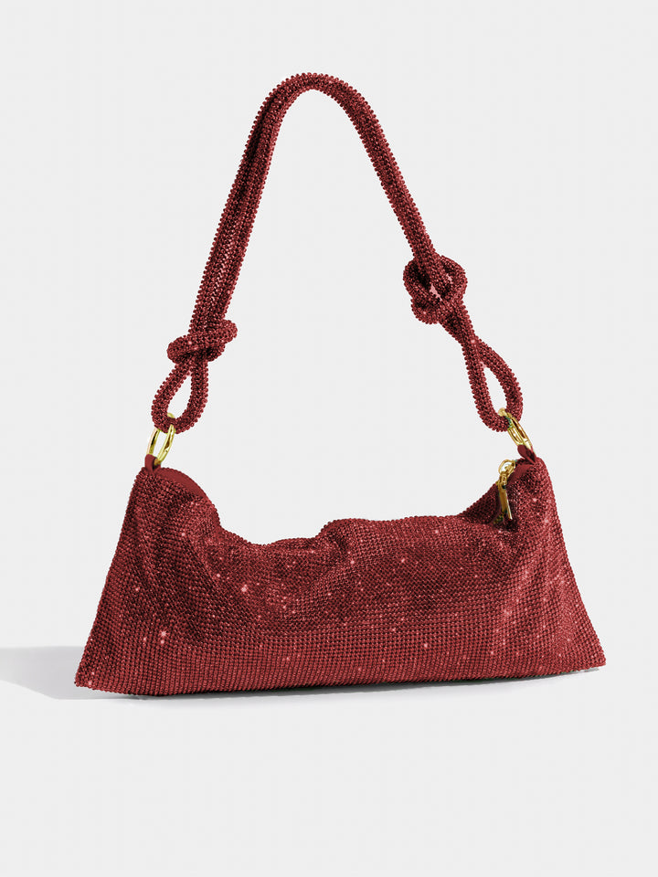 Luxe Glanzende Tas met Ketting Detail
