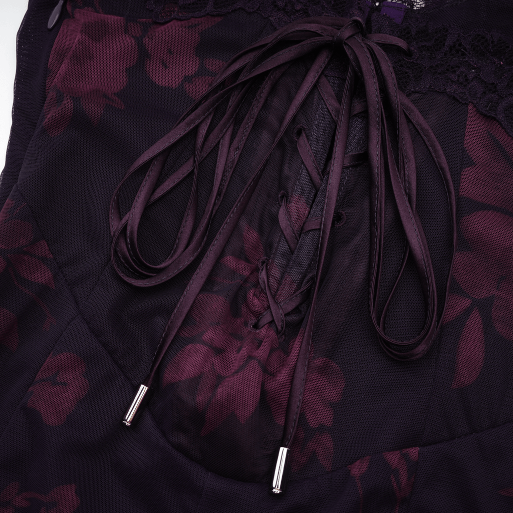 Róisín purple floral-print midi dress