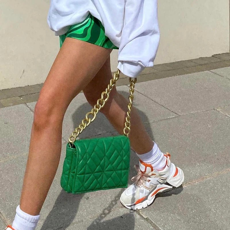 Macey | Groene Vegan Leren Chain Bag