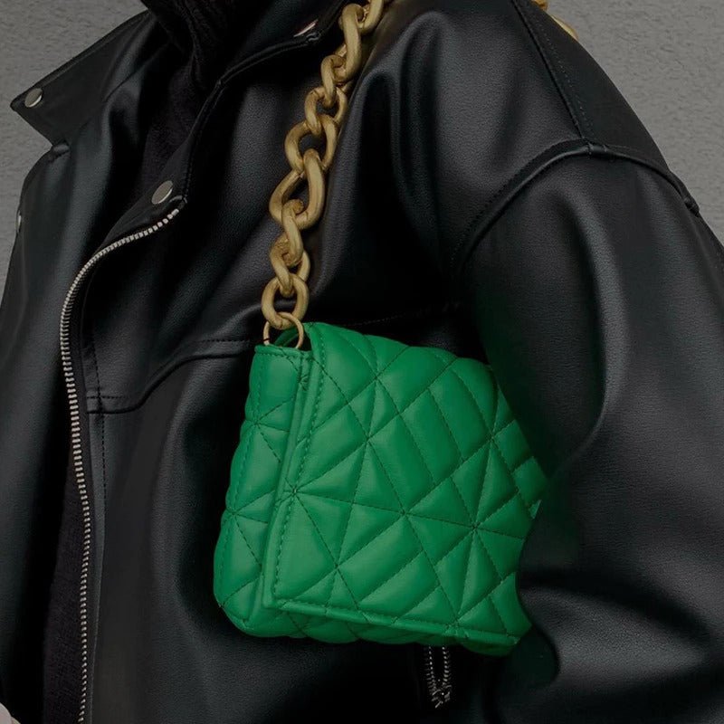 Macey | Groene Vegan Leren Chain Bag