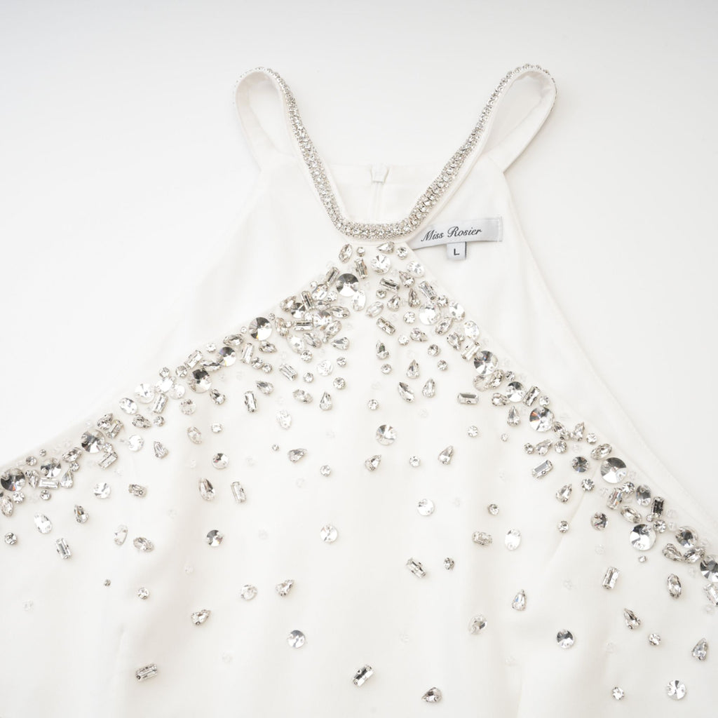 Xanthea white embellished mini dress