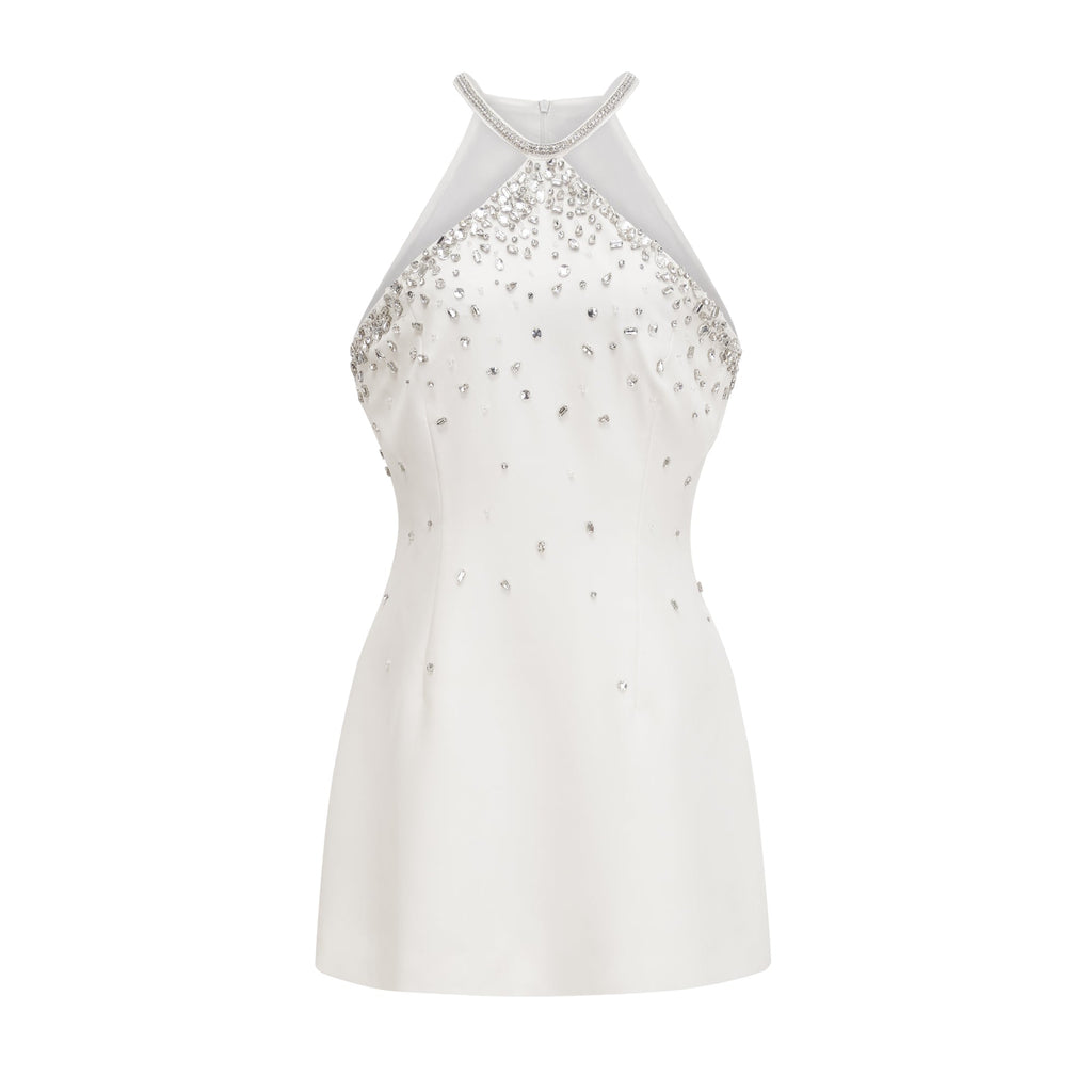 Xanthea white embellished mini dress