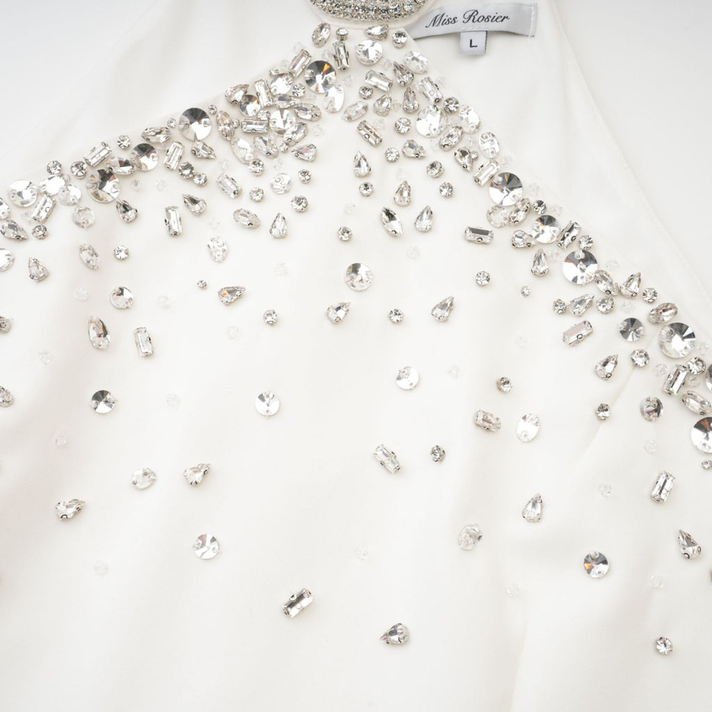 Xanthea white embellished mini dress